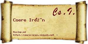Csere Irén névjegykártya